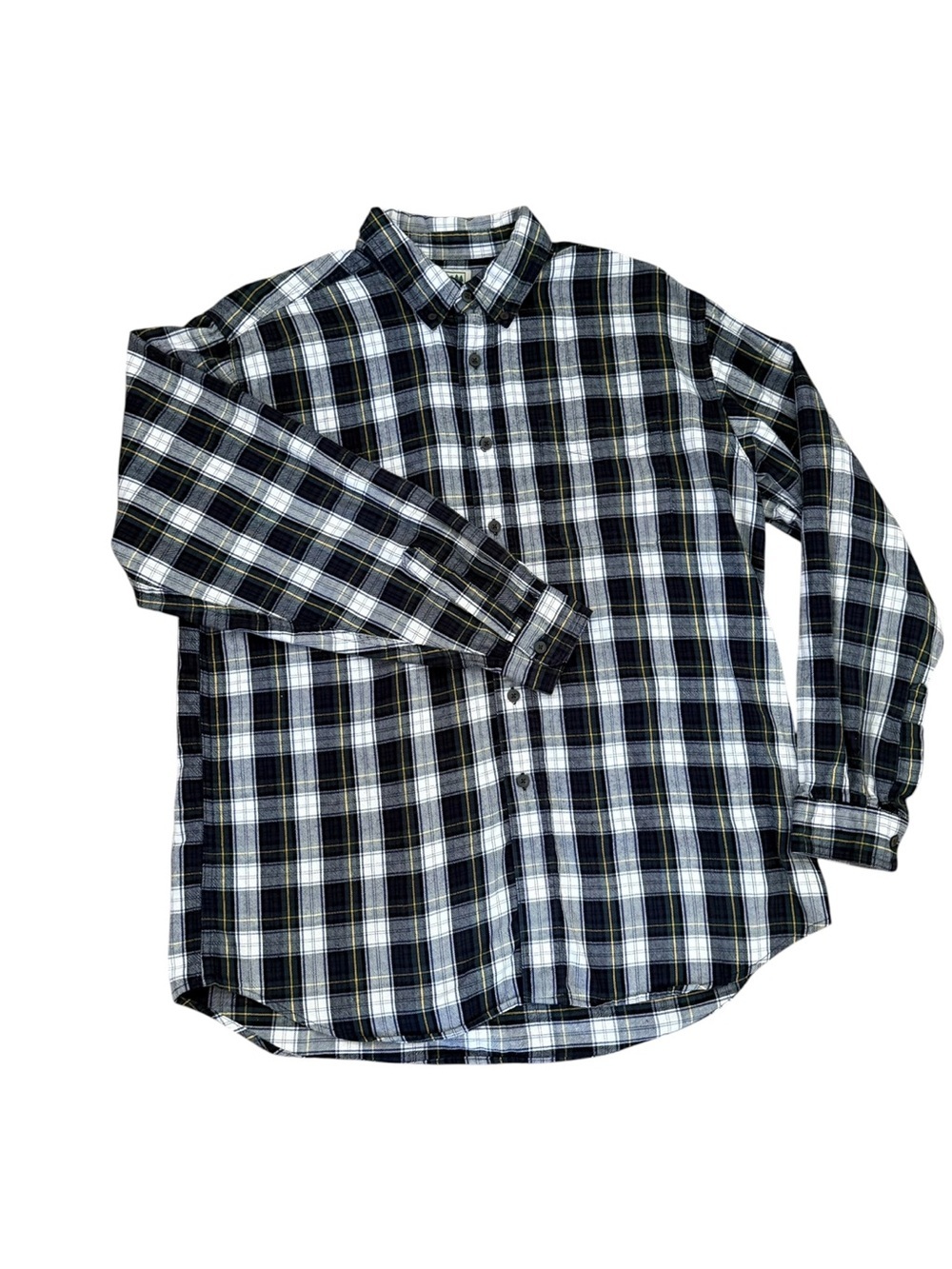LL Bean Shirt Mens Size Large Multicolor Scotch Plaid Tartan Flannel Button Down